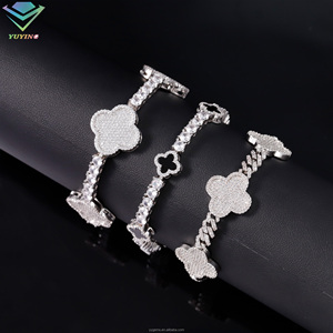 Yu <span class=keywords><strong>Ying</strong></span> Design per Gioielli Hip-Hop, Collana e Bracciale Tennis in Argento con Moissanite VVS, testato al 100% con diamanti, stile Cuban Iced Out - Product Image 2