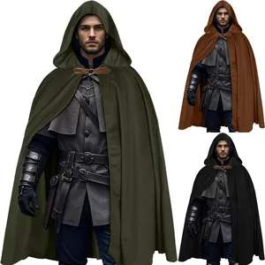 Mantello con Cappuccio in Velluto di Poliestere per Uomo, Stile Medievale - <span class=keywords><strong>Costume</strong></span> da Mago Vintage per <span class=keywords><strong>Halloween</strong></span> - Product Image 1