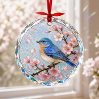 Ornement suspendu en verre cristal personnalisé pour les fêtes, ornement mural en verre cristal pour l'agrandissement de la maison, décoration de salon