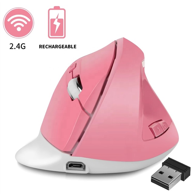 Ergonomic Vertical Wireless Mouse with USB Receiver