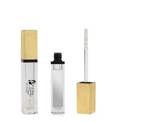 Square Empty Lipgloss Bottle For Cosmetic Packaging Lip Gloss Tube With Mirror And LED Light Lipgloss Container