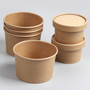 ถ้วยโยเกิร์ตแช่แข็งแบบนำกลับบ้าน พิมพ์โลโก้ได้ ขนาด 3/4/5/8/12/16 ออนซ์ ถ้วยไอศกรีมกระดาษแบบใช้แล้วทิ้ง พร้อมฝาปิด - Product Image 5