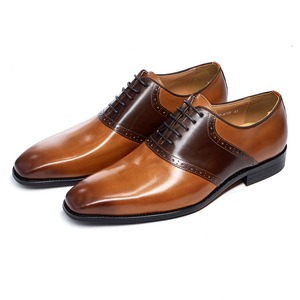 Zapatos de vestir de cuero personalizados de diseñador con cordones, punta redonda, de alta gama para hombre, zapatos de cuero transpirables que aumentan la altura, de lujo. - Product Image 4
