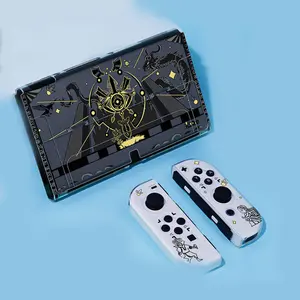 Dockable casing pengontrol kanan kiri untuk Nintendo Switch Oled Nuevo sarung pelindung bening