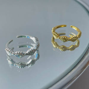 Bague ouverte en argent pur S925, style japonais et coréen, pour femme, motif alimentaire, personnalisée, simple, trois éléments de bijouterie - Product Image 5