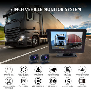 Système de caméra pour camion Wemaer, caméra de recul, moniteur LCD 7 pouces, 2 caméras, étanche IP68, vision nocturne pour bus, camionnette, camping-car, vue arrière - Product Image 2