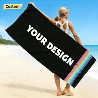 Serviette de plage gaufrée en microfibre personnalisée par sublimation, séchage rapide, anti-sable, imprimé coton, style turc, forme robe à capuche