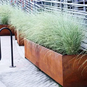 Pots à fleurs géants en acier corten écologiques pour l'extérieur, pots <span class=keywords><strong>de</strong></span> protection des plantes pour la maison, le bureau ou le sol, taille personnalisée - Product Image 1