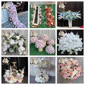 ดอกไม้ประดิษฐ์ OLER สีชมพูโรสและสีม่วงออร์คิด 8 มิติ แบบม้วนเก็บได้ ไม่ซีดจาง สำหรับตกแต่งทางเดินดอกไม้ในงานแต่งงานและโต๊ะงานเลี้ยง - Product Image 2