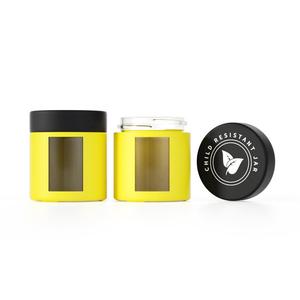 Pots en verre de 4oz à l'épreuve des enfants Oem Odm personnalisés 3.5g pots de boutons floraux secs bocaux hermétiques à large ouverture <span class=keywords><strong>et</strong></span> à face droite avec vitrine - Product Image 2