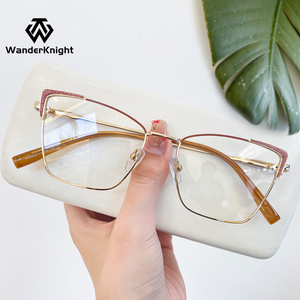 <span class=keywords><strong>2026</strong></span>年レディースファッショナブルTR90光学キャットアイフルリム眼鏡光沢ダイヤモンドフレームカジュアルリーディングアイウェア卸売6965 - Product Image 1