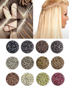 Vente en gros d'outils d'extension de cheveux 1000 pièces 3mm Nano <span class=keywords><strong>micro</strong></span> anneaux doublés de silicone perle d'extension de cheveux <span class=keywords><strong>Micro</strong></span> anneau en aluminium de silicone - Product Image 3