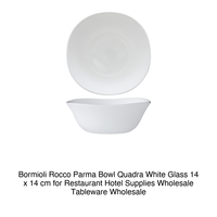 Bol carré Parma 14 × 14 cm en verre blanc Bormioli Rocco