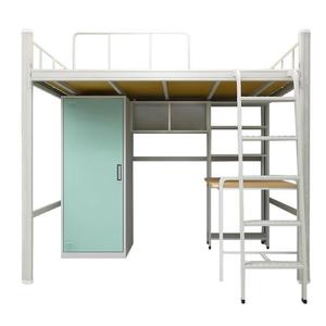 Lit superposé convertible moderne en métal pour la maison, le bureau, l'école, l'université, avec armoires en acier - Product Image 1