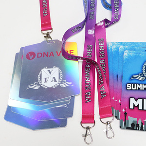 Keepfly Custom Holographic Plastic Exhibition <strong>Event</strong> <strong>Badge</strong> Vip Pass Backstage Card With Lanyard - Product Image 3