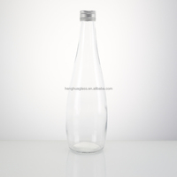 Bouteille en verre hermétique en forme de goutte d'eau 200ml 330ml 500ml pour eau minérale boisson gazeuse gazeuse avec bouchon à vis