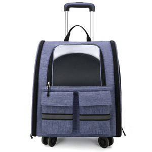 Mochila y carrito portátil de poliéster para gatos, aprobado por la aerolínea, transpirable, plegable, para mascotas, para perros, con cierre de cremallera - Product Image 5