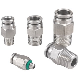 Raccord rapide haute pression en acier inoxydable 304 Zhiguang Ruilang PC8 02 10 03 à filetage externe droit - Product Image 1