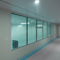 Fenêtre de salle blanche pour hôpitaux et ateliers, anti-buée, double couche, en alliage d'aluminium, insonorisée, anti-poussière, certifiée GMP