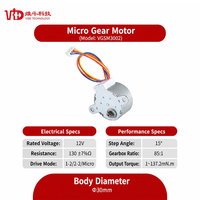 Moteur pas à pas micro 30 mm VGSM3002 NEMA 11 12V 2 phases 15 degrés avec boîte de vitesses 85:1 pour caméra, essuie-glace et surveillance