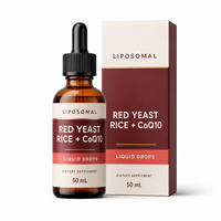 Gouttes de levure de riz rouge liposomale 50 ml avec Ubiquinone, Berbérine, Citrus Bergamote et extraits végétaux