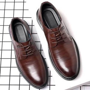 Zapatos Oxford de Negocios de Alta Calidad, Negros, de Cuero Liso, con Cordones, Diseño Cuadrado, con Parches, Suela de Goma Antideslizante, Ligeros y Transpirables - Product Image 6