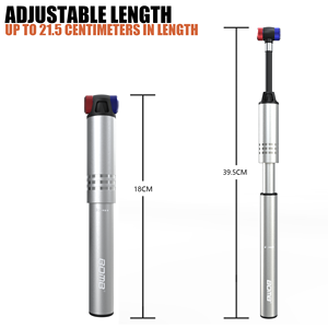 Aluminum Alloy Bicycle Pump Convertible Nozzle Adapter 80-130PSI Manual Air Inflator for Schrader and Presta <b>Valves</b> - Product Image 2