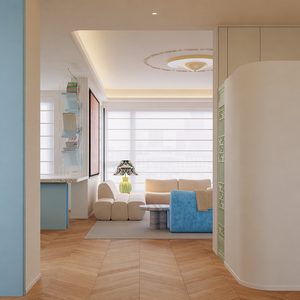 Service clé en main de design d'intérieur sur mesure, style crème pastel, aménagement complet de la maison, installation sur site à l'étranger, projet de villa - Product Image 3