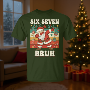 Six Seven Christmas Meme T-shirt a maniche corte per adulti, girocollo unisex, stampa digitale - Product Image 3