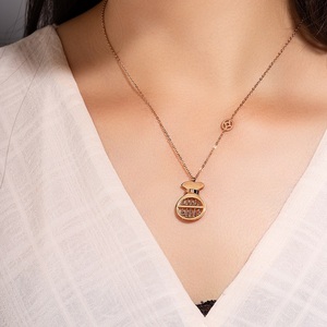 tily venta al por mayor de joyería chapado en oro rosa moneda de cobre fortuna Abacus colgante collar de cadena para las mujeres - Product Image 5