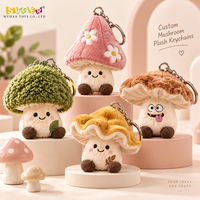 En gros, porte-clés en peluche personnalisé en forme de champignon pour boutiques, accessoires de sac à dos et cadeaux lifestyle