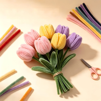 Bâtonnets de chenille épais de 8 mm, bandes de peluche denses, kit de matériel pour fleurs DIY, fabricant chinois, vente en gros