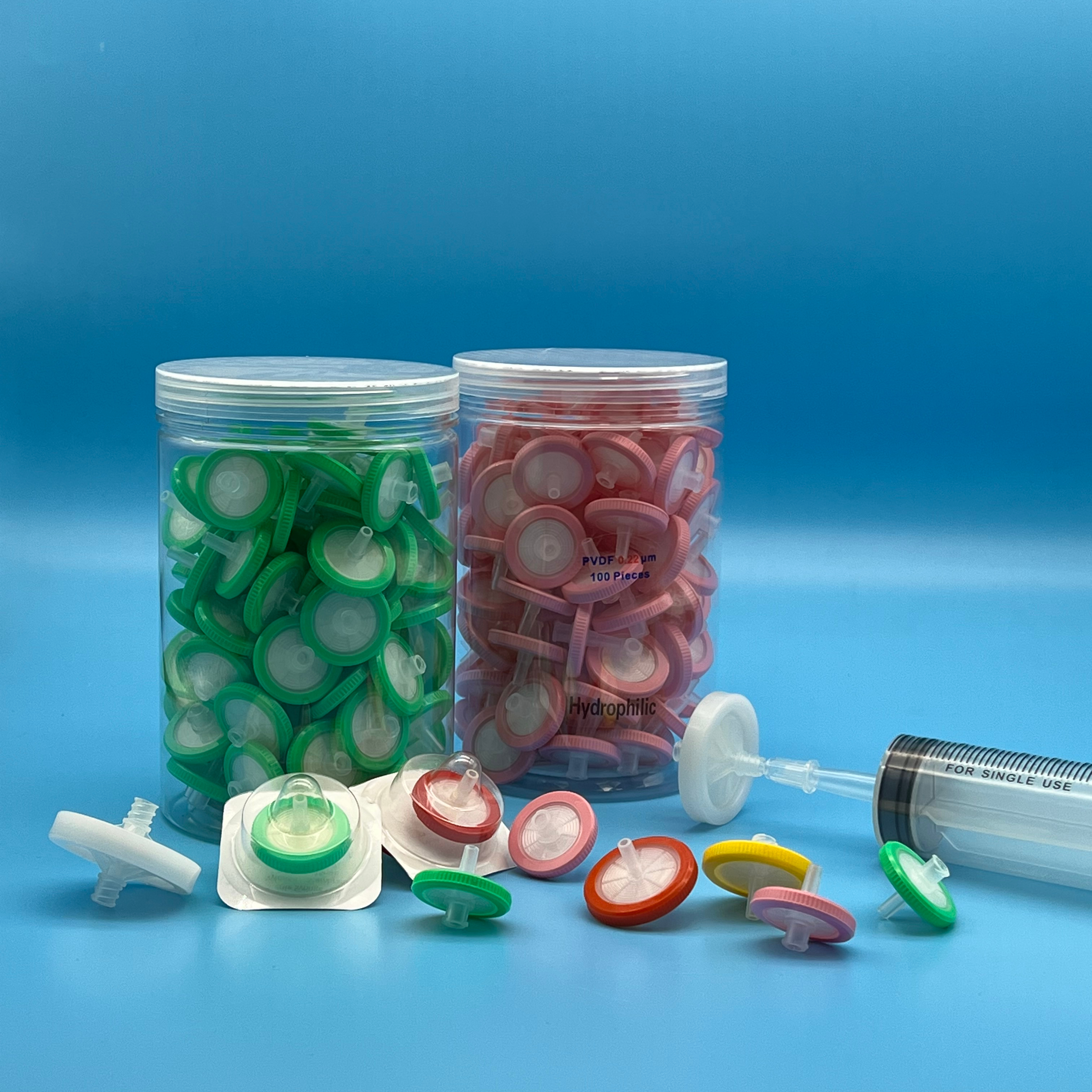 Горячая продажа 0,22/0,45 микрон PP/PES/PTFE/PVDF/нейлон/GF/MCE шприц фильтры