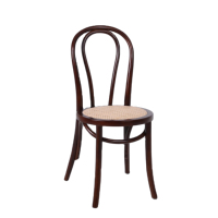 Chaise en bois massif de style nordique moderne avec assise en rotin naturel pour la maison, le bureau, l'appartement, l'atelier - Importée
