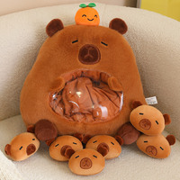 Un sac de mini-coussins animaux Capybara, Kawaii, en forme de requin, coussin de collation, peluches douces, jouets amusants, peluche Capybara