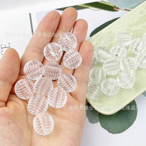 Perles acryliques transparentes filetées rondes à grand trou pour la fabrication de bijoux, moulage par injection Chaozhou - Product Image 2