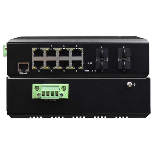 Best Quality Industrial L3 Managed 8-port Gigabit Ethernet Switch With 4-port 10G SFP Network Switch