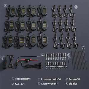 Honalia màu trắng tinh khiết dẫn ánh sáng đá Kit cho xe ô tô xe tải ATV UTV SUV 4/6/8/12 vỏ với chuyển đổi 12V underglow Đèn trang trí - Product Image 2