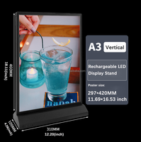Novedades 2025 Blanc/Noir Boîte à Lumière Double Face Présentoir LED Acrylique Couverture Rectangle Forme 4 Tailles Available-A6A5A4 A3