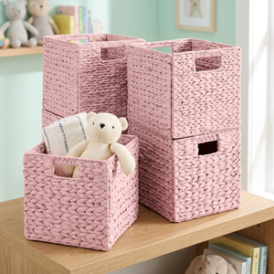 Panier de rangement pliable artisanal en jacinthe d'eau rustique de haute qualité, tressé à la main, écologique, vente directe usine - Product Image 4