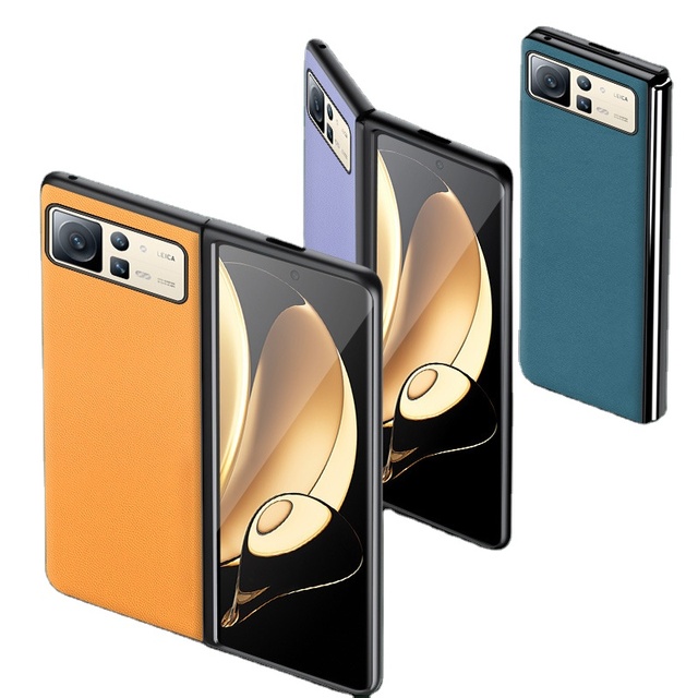 Luxury Plain Skin Leather Phone Cover for Xiaomi Mix Fold 2 Mix Fold 3 With Fold Phone case