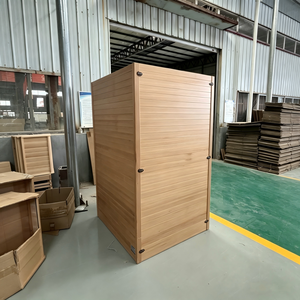 Sauna infrarouge lointain pour usage domestique en cèdre rouge, 1 personne, avec panneau chauffant en graphène, <span class=keywords><strong>écran</strong></span> tactile, MP3 et thérapie des pieds - Product Image 3