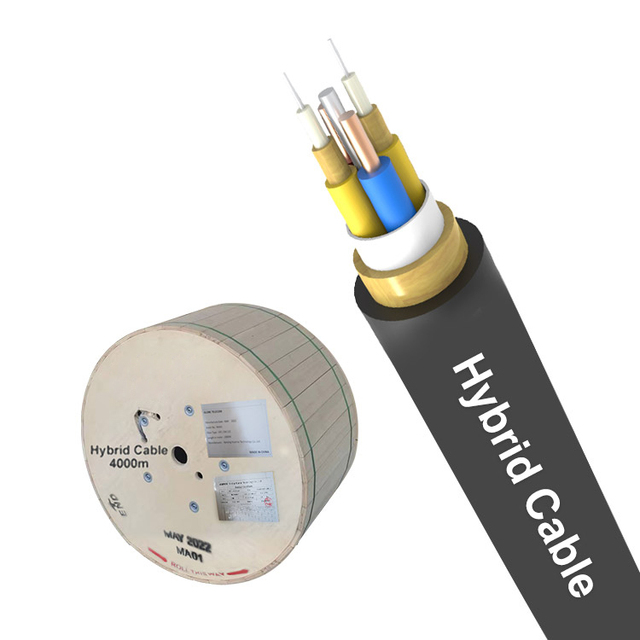 2-Core Hybrid Optical and Electrical Armored Fiber Optic Cable Indoor and Outdoor 2-Core Communication Cable Per Kilometer