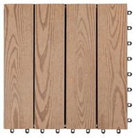 Dalles de terrasse en composite plastique WPC, aspect bois naturel, imperméables, pour jardin et extérieur, à poser soi-même