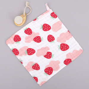 Chiffon en mousseline Serviette en coton à six couches Petite serviette en coton pour enfants Mouchoir en gaze imprimé - Product Image 1
