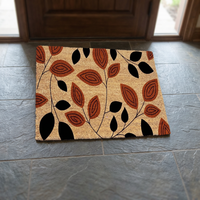 Tapis en fibre de coco avec support en PVC, écologique, durable, antidérapant, lavable, résistant, fabriqué à la machine, moderne, pour l'extérieur et l'intérieur, entrée