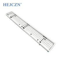 Diffuseur d'air linéaire en plastique ABS à surface fine pour montage au plafond, grille d'aération à 0 degré pour sous-sol et salon