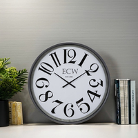Vente chaude Moderne Simple Unique Horloge Murale Creative Antique Métal Argent Décoratif Horloge Numérique OEM/ODM Mouvement Étape En Plastique