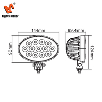 Lampe de travail auxiliaire LED professionnelle 39W 3000LM à faisceau spot et large, ovale, pour remorque, caravane, camionnette, SUV LML-3039