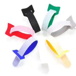 Wholesale reusable fastening cable ties , zip ties nylon tape colorful hook loop magic cable tie